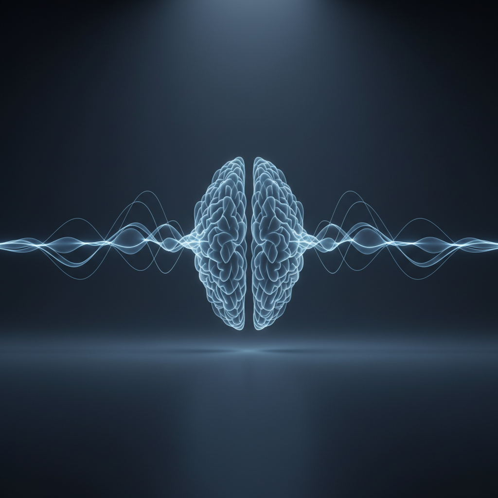 Abstract pale blue brainwave visual