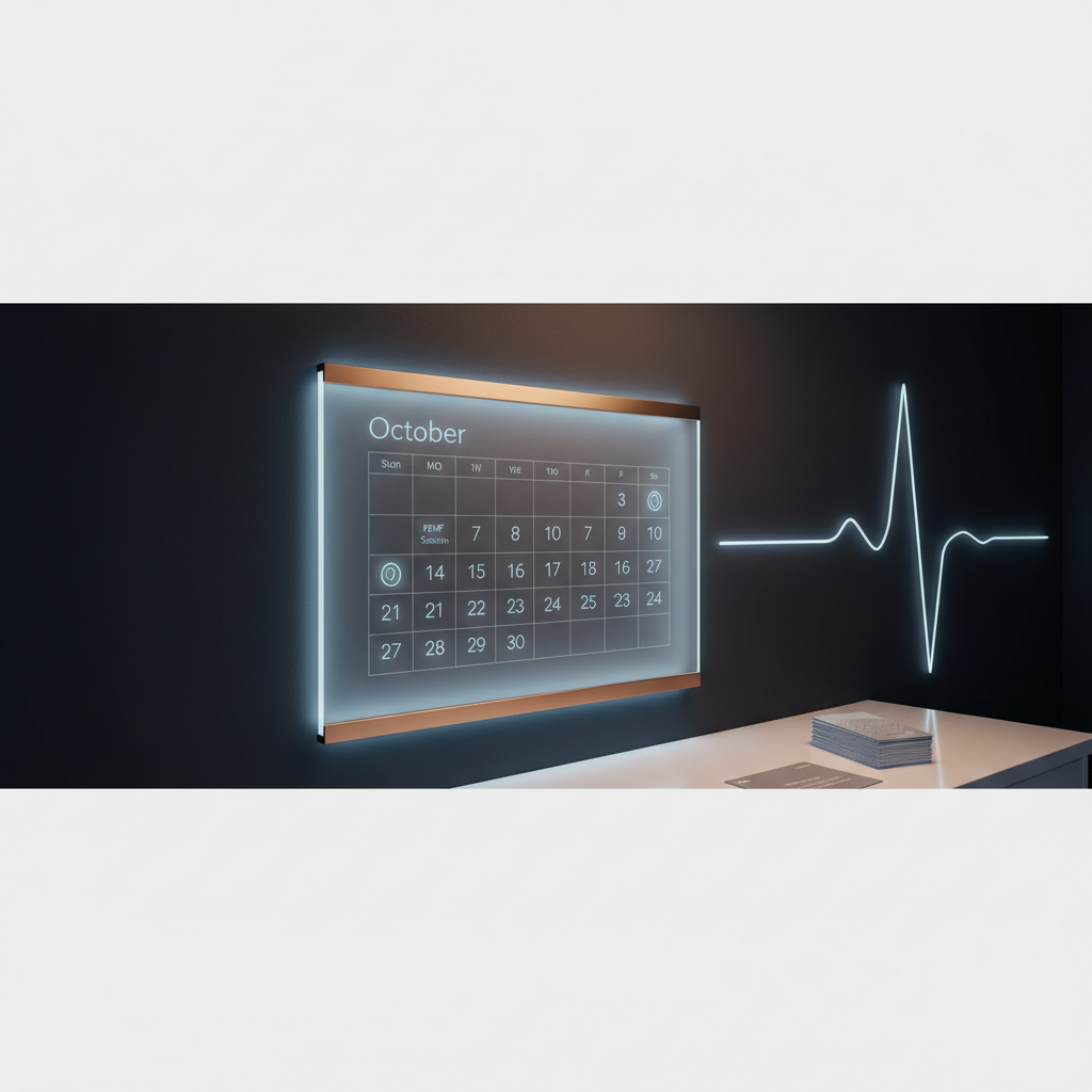 Calendar with subtle PEMF session markers