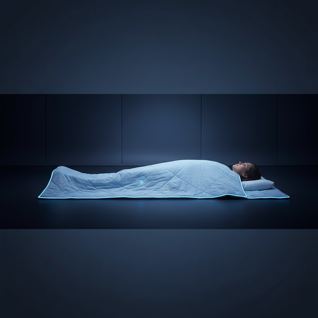 Person with PEMF therapy mat