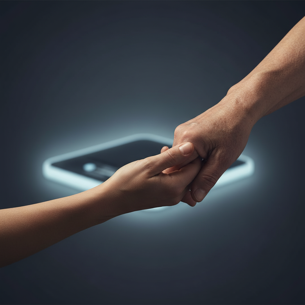 Two clasped hands with PEMF